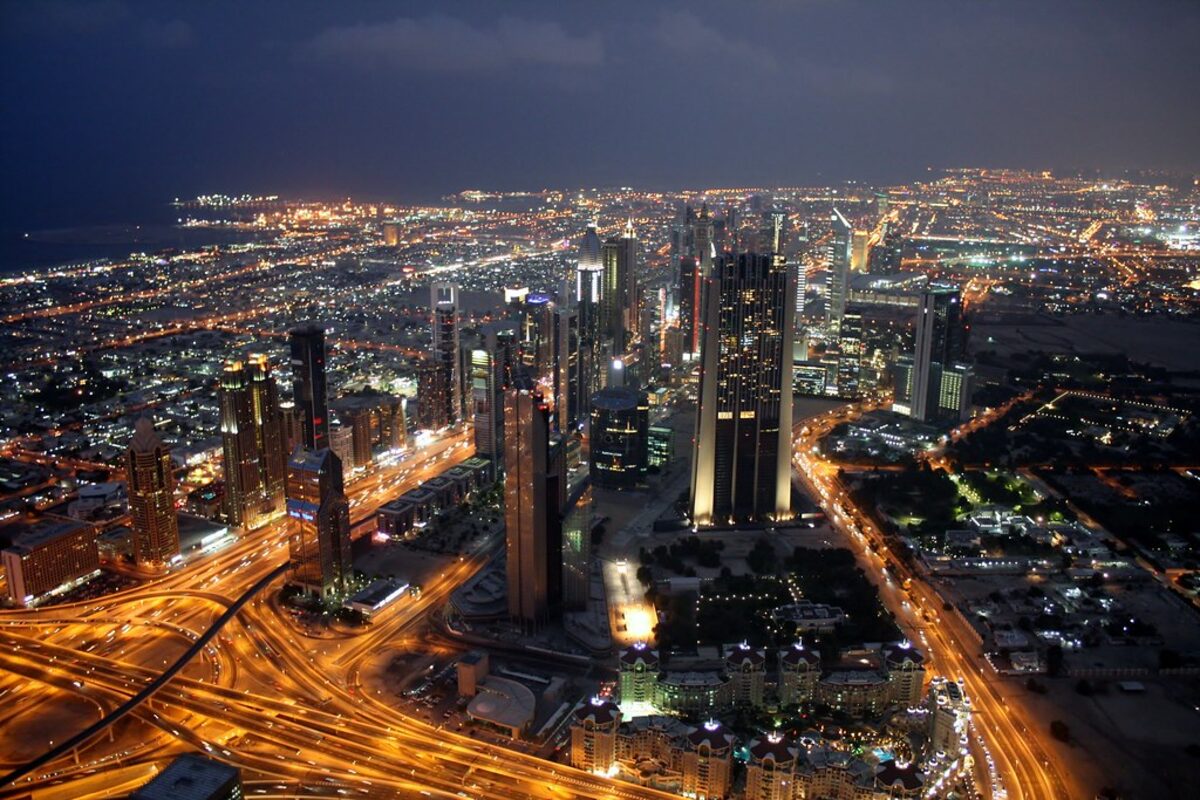 Dubai skyline Burj Khalifa night