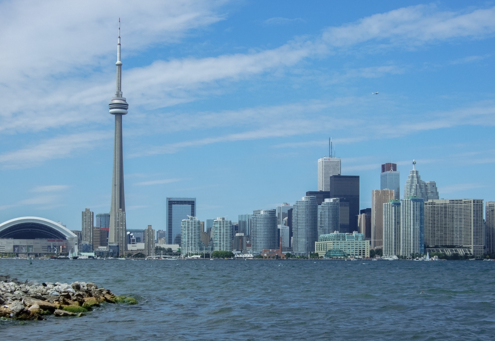 CN Tower and the Toronto skyline from the water, Canada