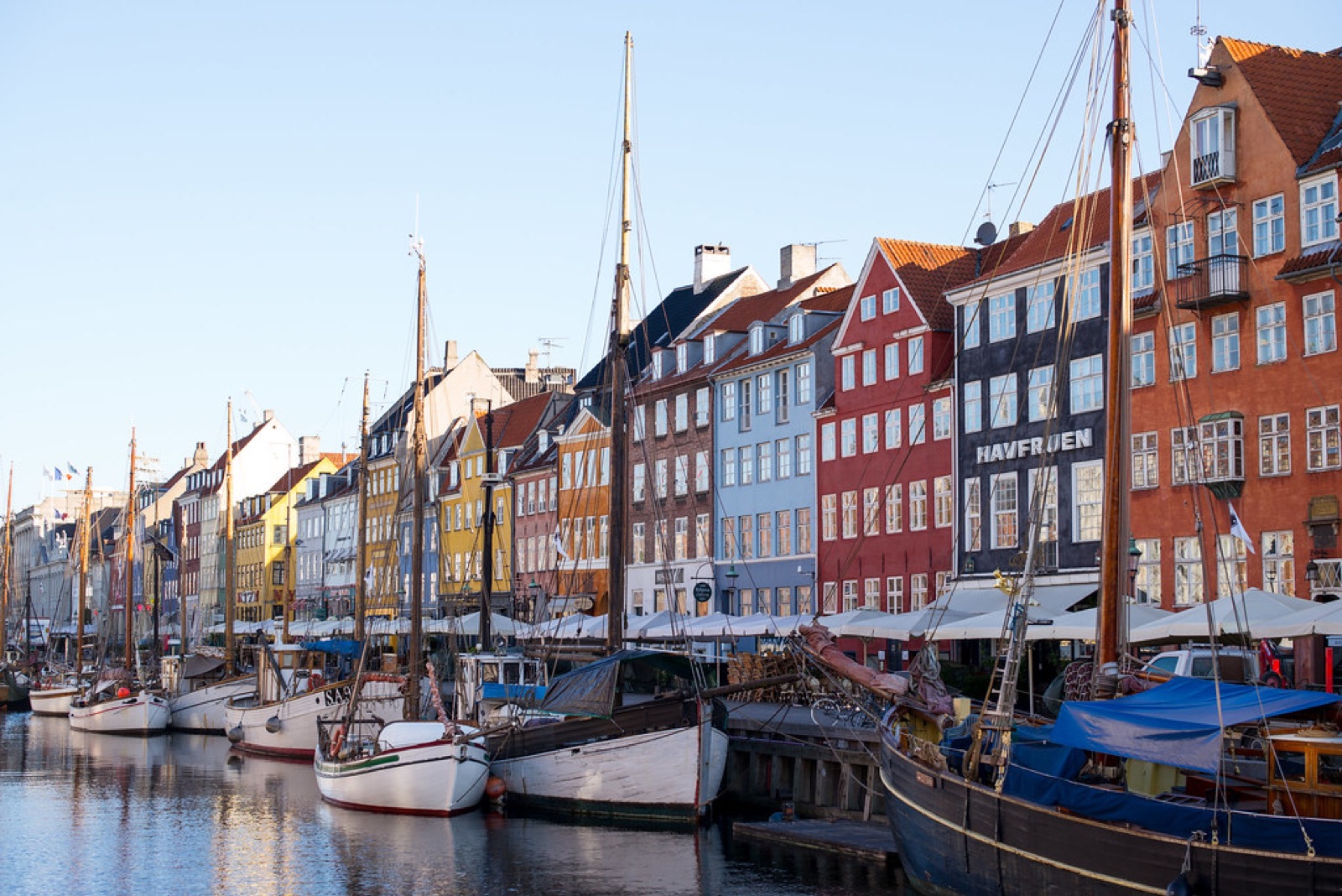Nyhavn harbour in Copenhagen, Denmark