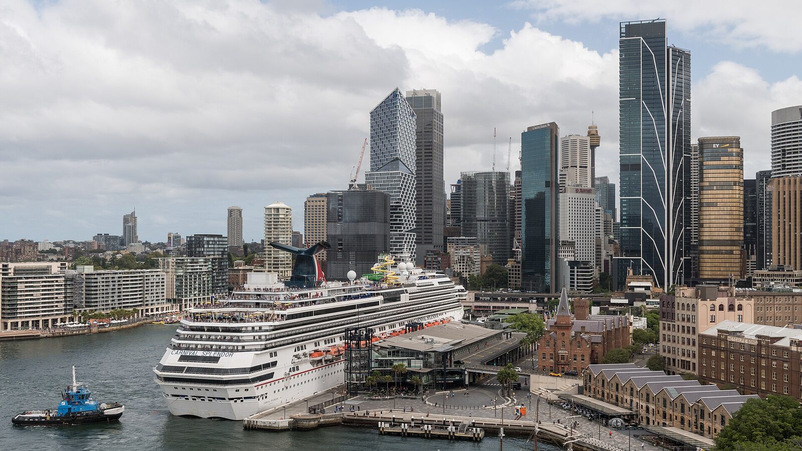 A north view of the Rocks and Sydney CBD, as seen from Sydney Harbour Bridge