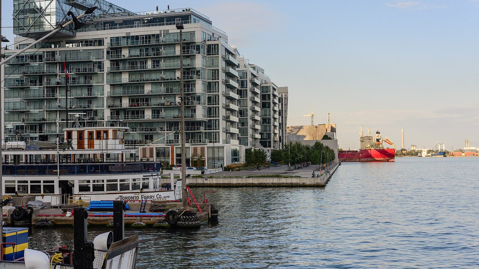 Pier 27 is a residential development in Toronto, Canada. In the foreground, Jack Layton Ferry Terminal