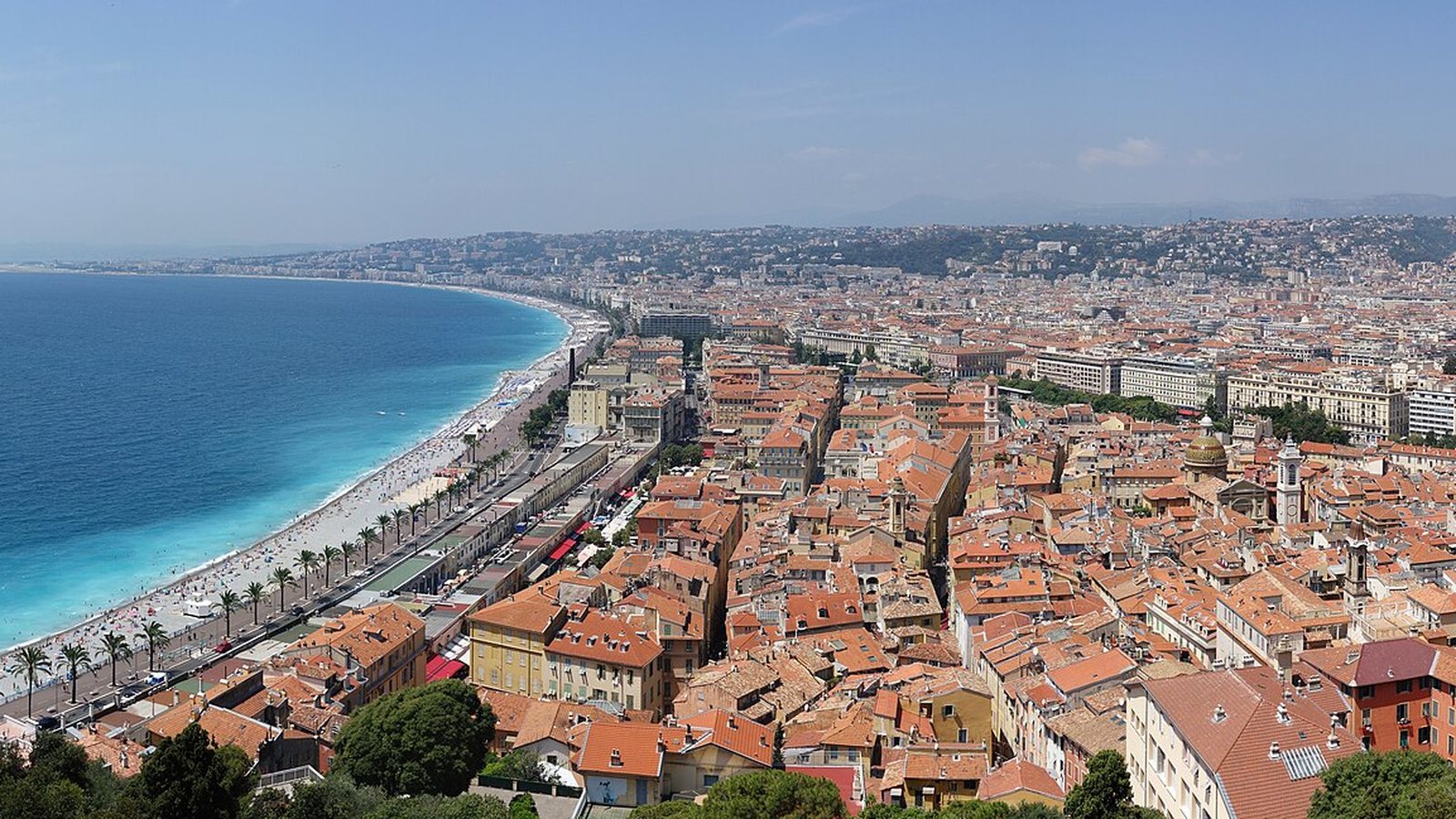 The old town and seafront of Nice seen from Castle Hill