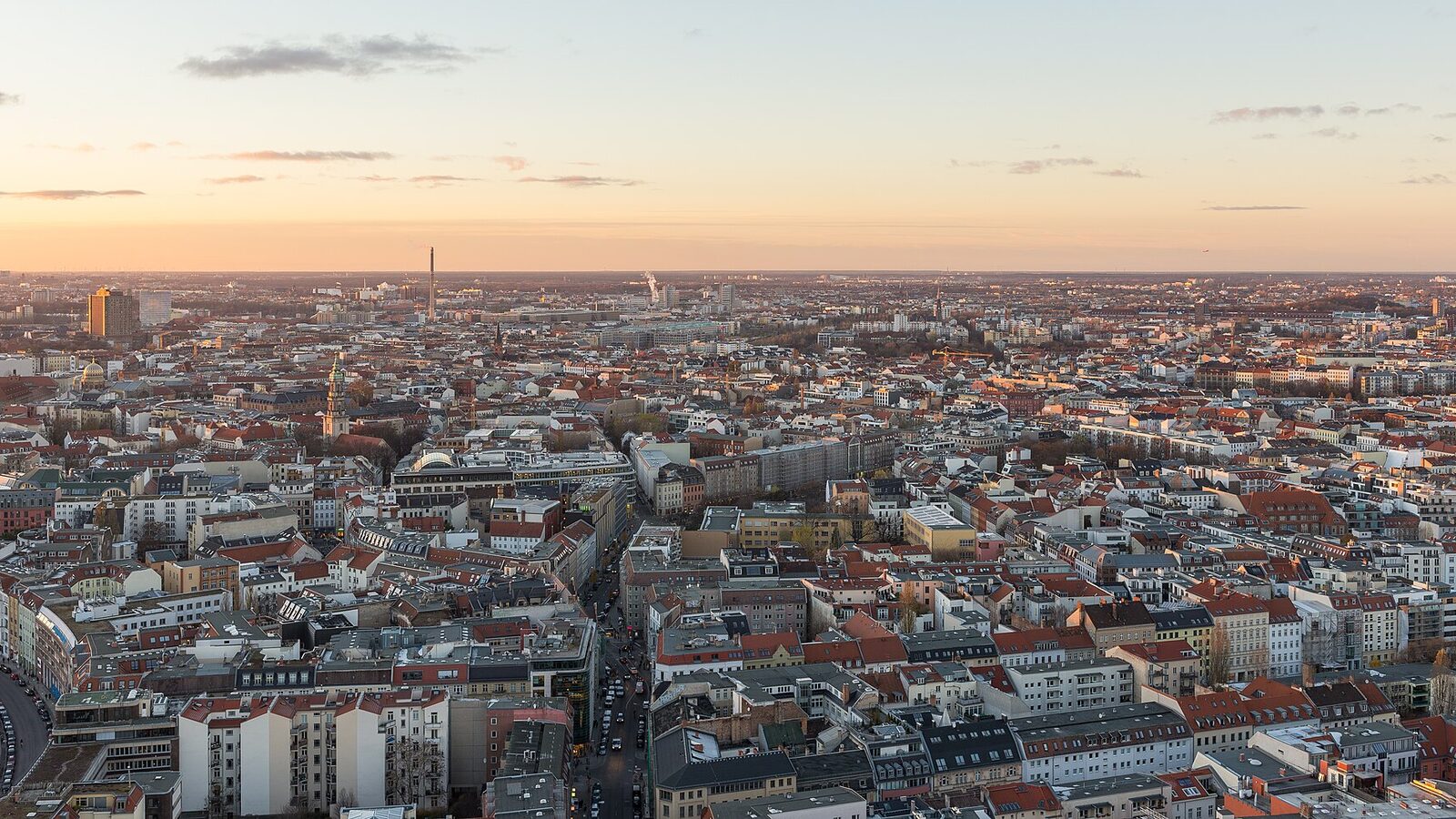View of Berlin from the viewing point of Park Inn, Alexanderplatz