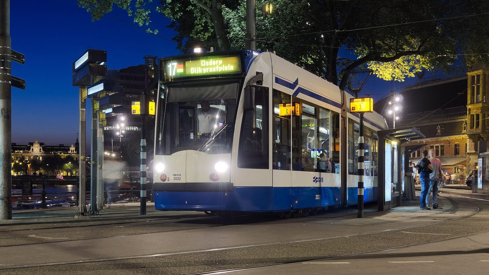 A Combino tram at Amsterdam Centraal Station