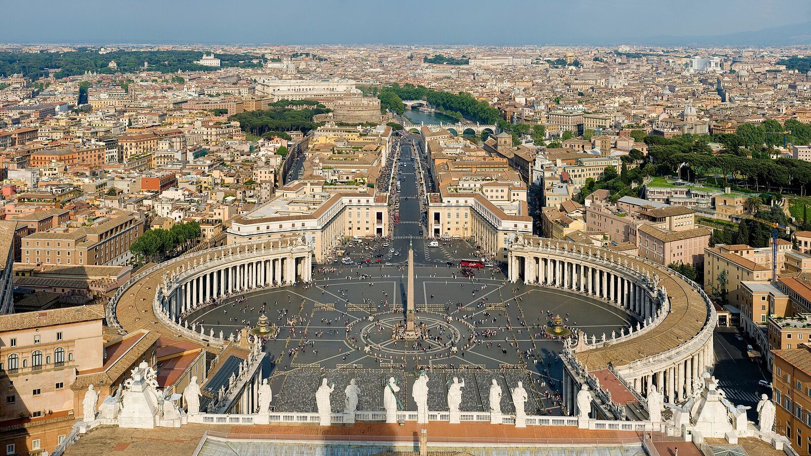 Panoramic view of Rome from the dome of St Peter's Basilica
