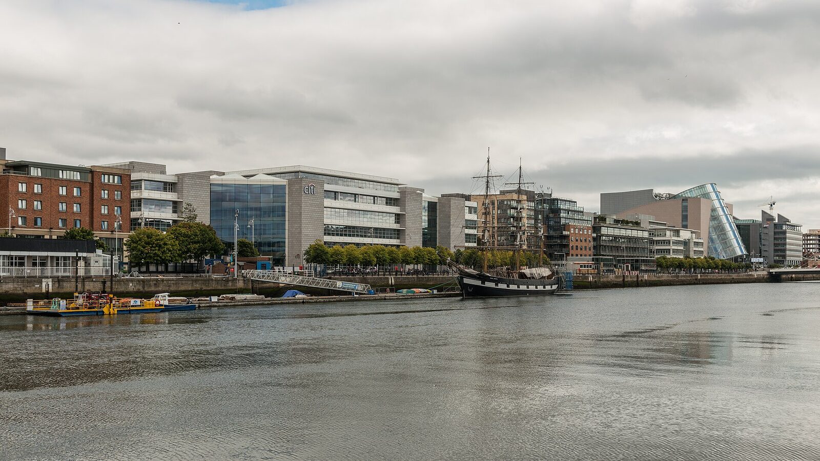 A view of office buildings at North Wall Quay, Dublin