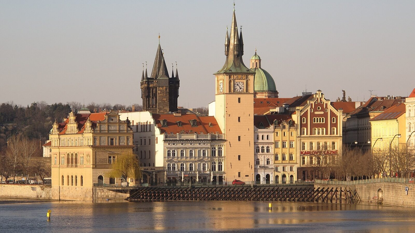 Novotného lávka seen from Most Legií, Prague