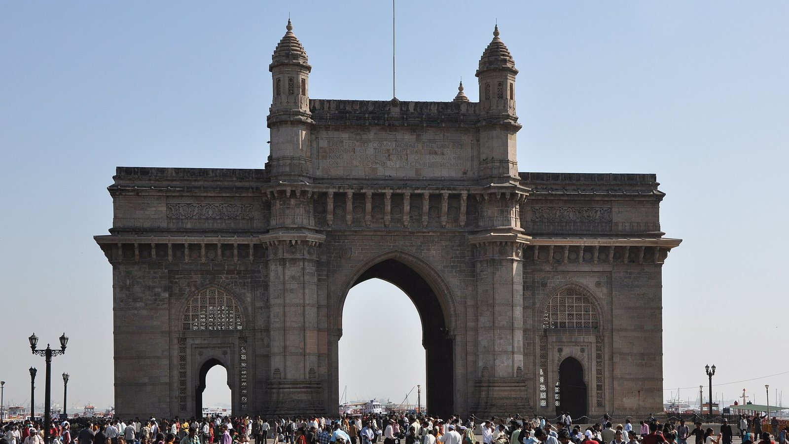 The Gateway of India in Mumbai under a clear sky