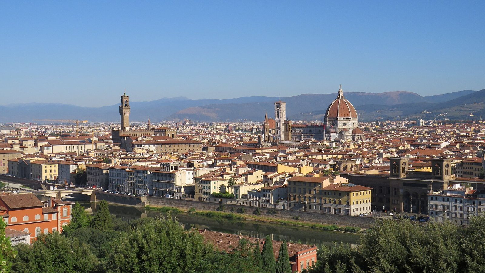 View of Florence with the cathedral dome and Palazzo Vecchio