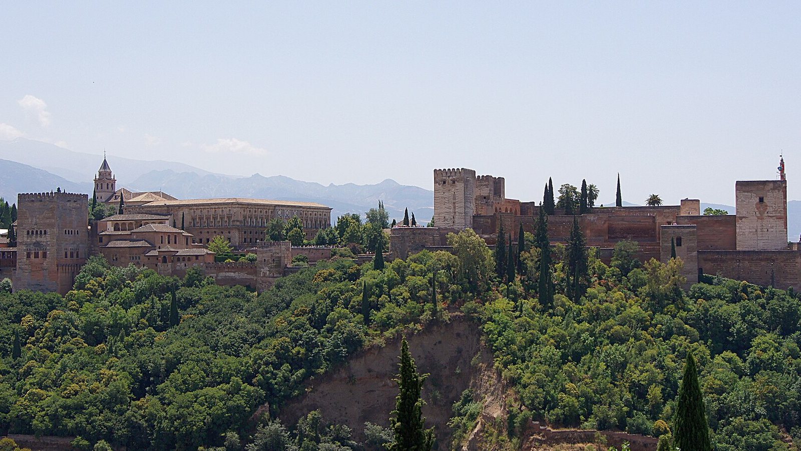 The Alhambra in Granada seen from the Mirador de San Nicolás