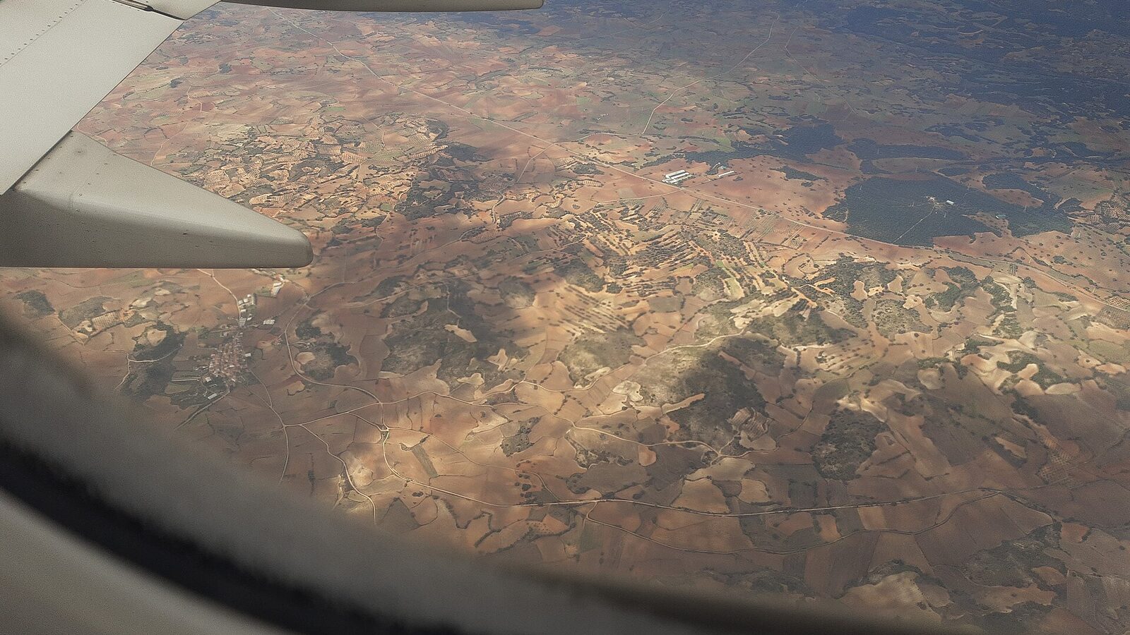 Aerial view of fields northeast of Madrid