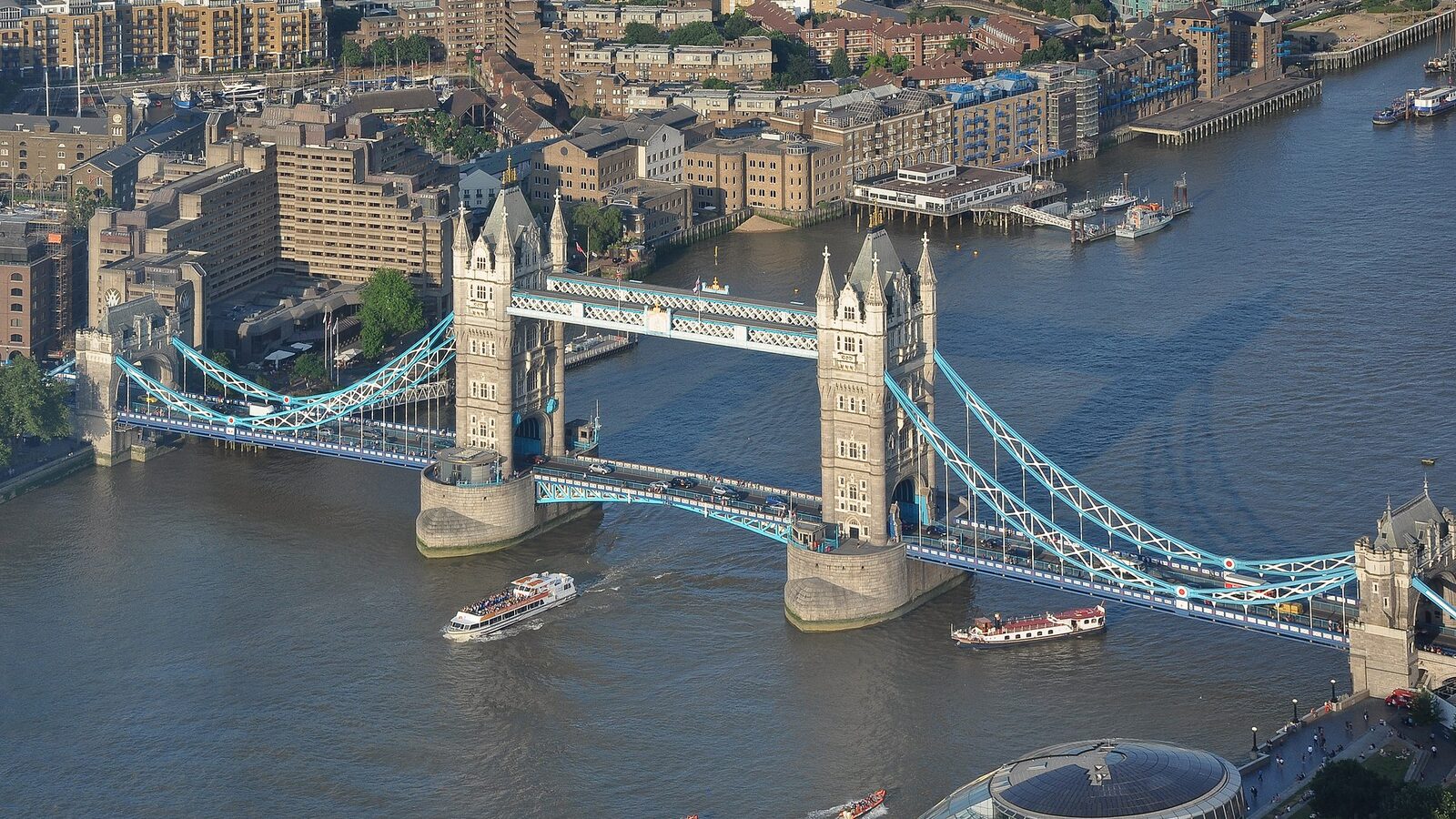 Tower Bridge in London viewed from The Shard