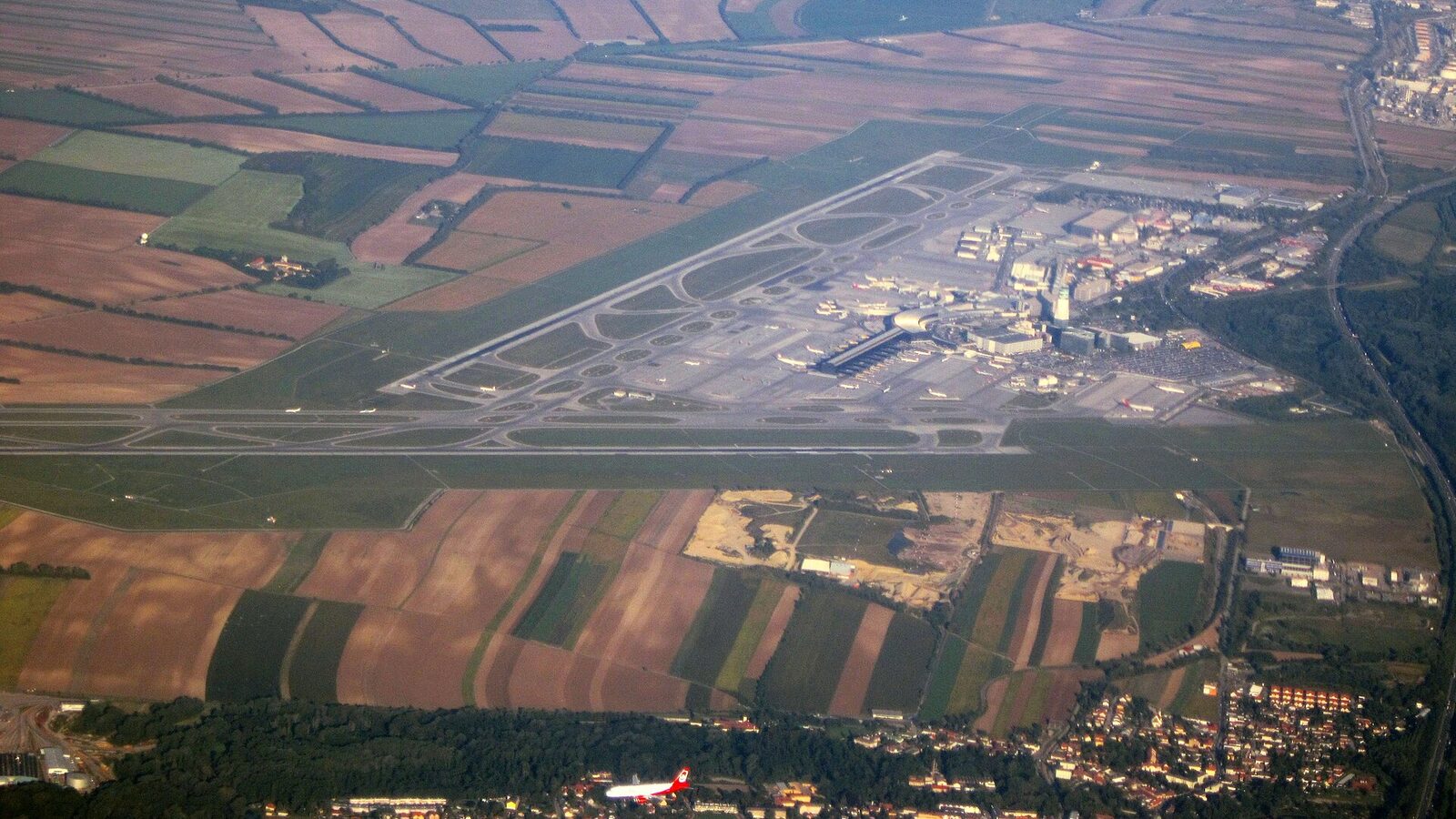 Aerial view of Vienna International Airport