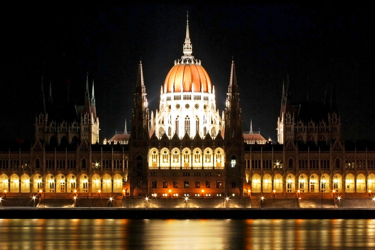 Budapest Hungary parliament night