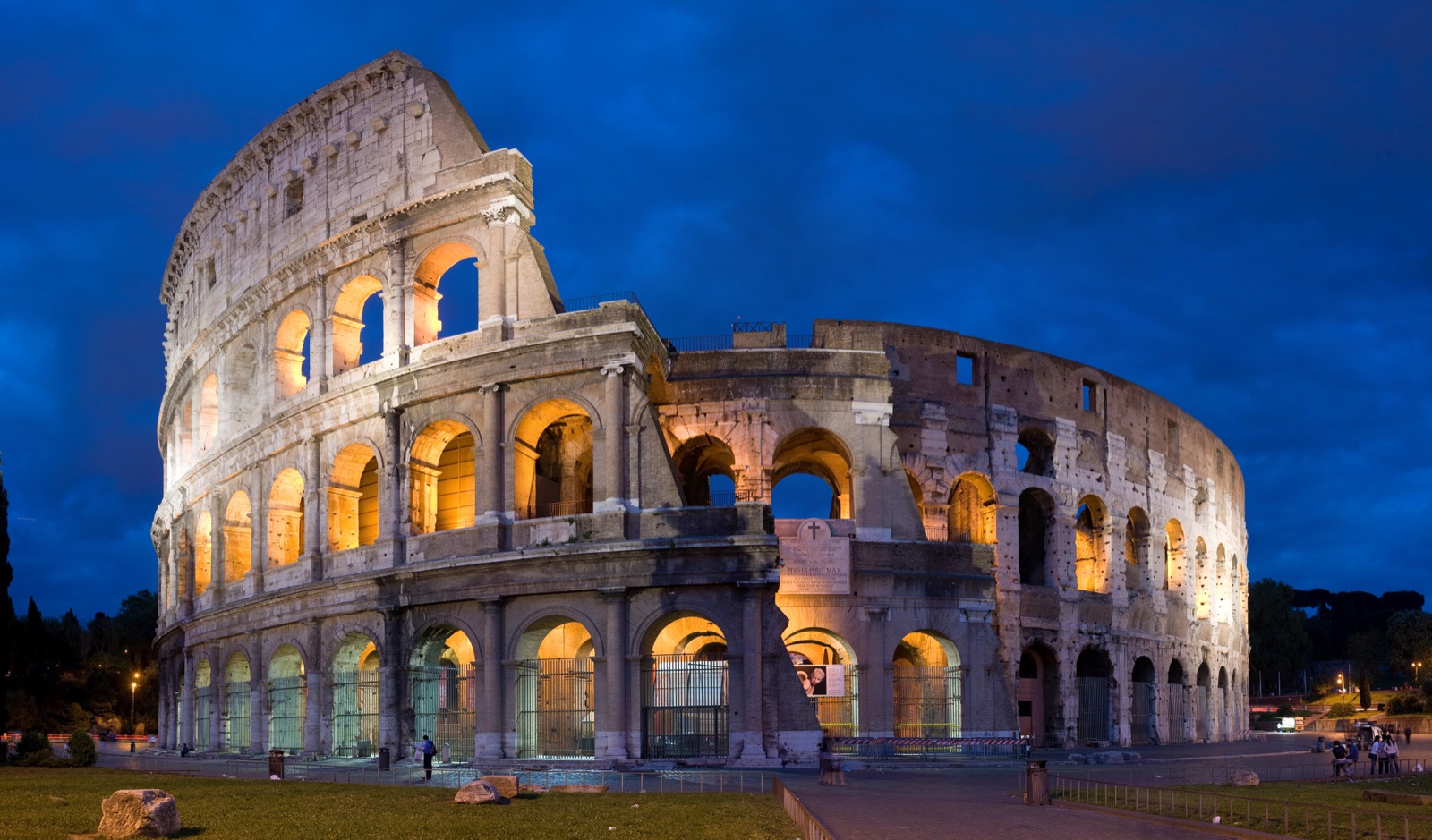 The Colosseum in Rome at dusk, Italy