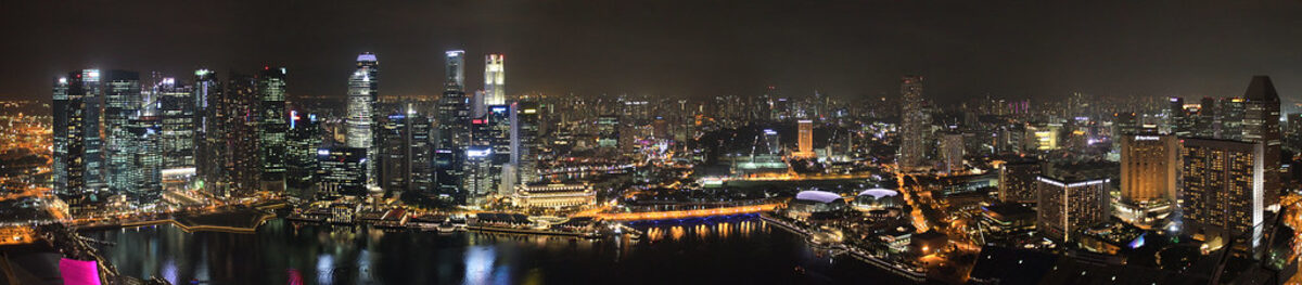 Singapore Marina Bay skyline night