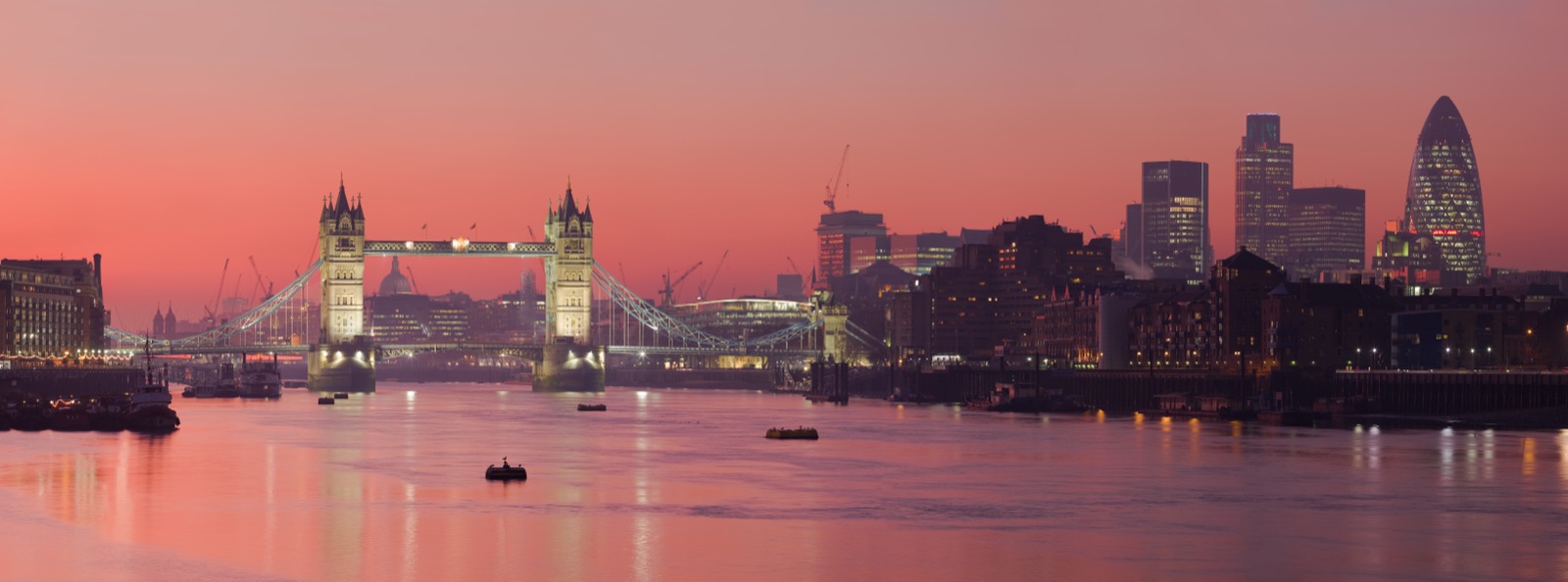 Tower Bridge and the Thames at sunset, London
